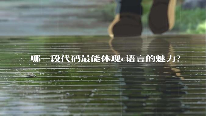 哪一段代码最能体现c语言的魅力?